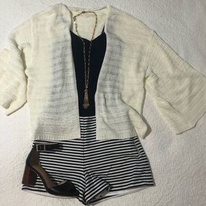 Summer chic shorts and knit sweater